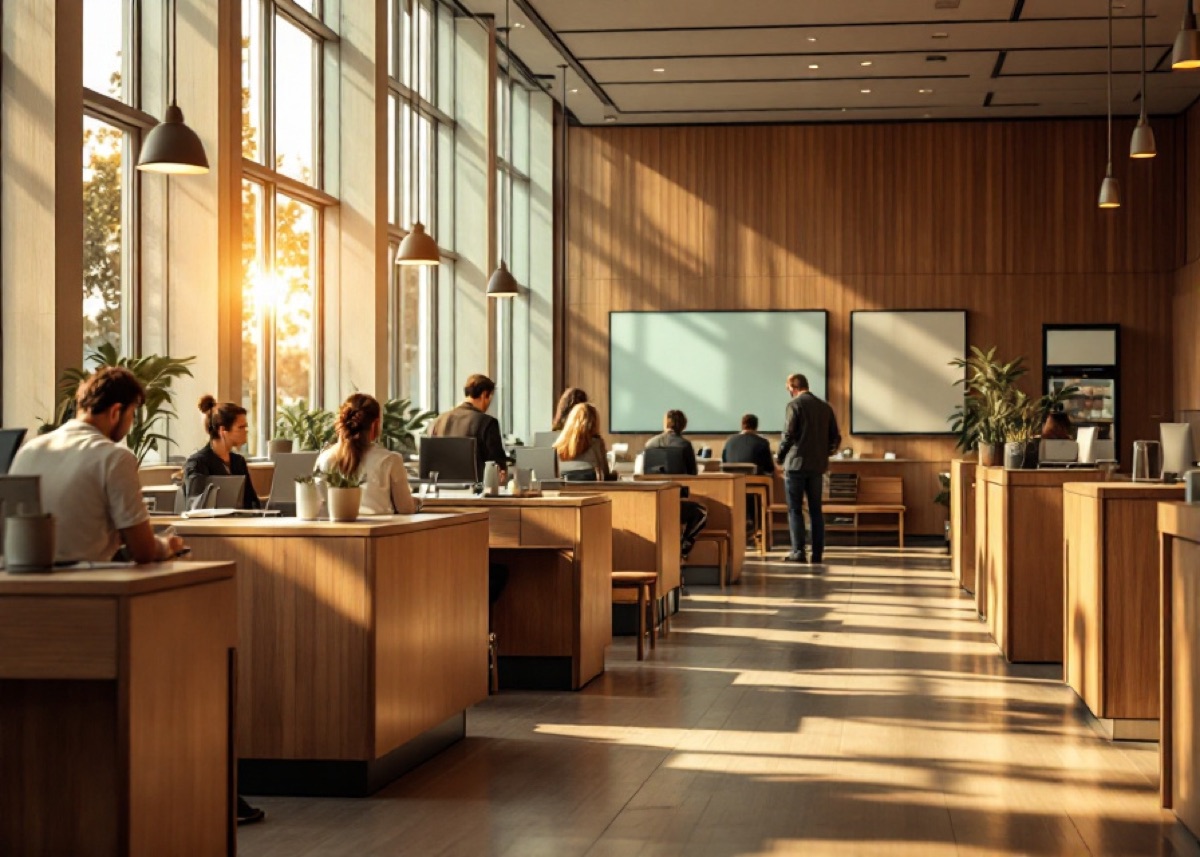 A bright, modern citizen services hall